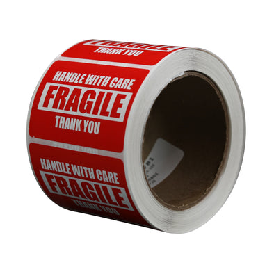 3 x 2 inches fragile stickers roll