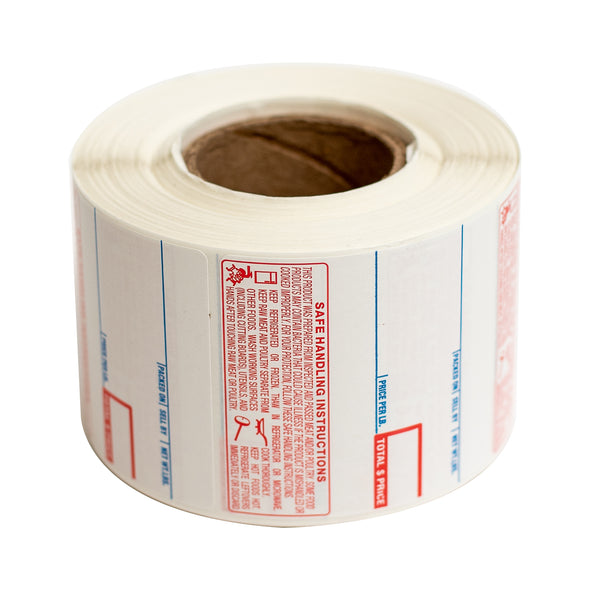 CAS LST-8040 58mm x 60mm - UPC/Safe Handling (50 cases/pallet, 12 rolls per case, 500 labels per roll)
